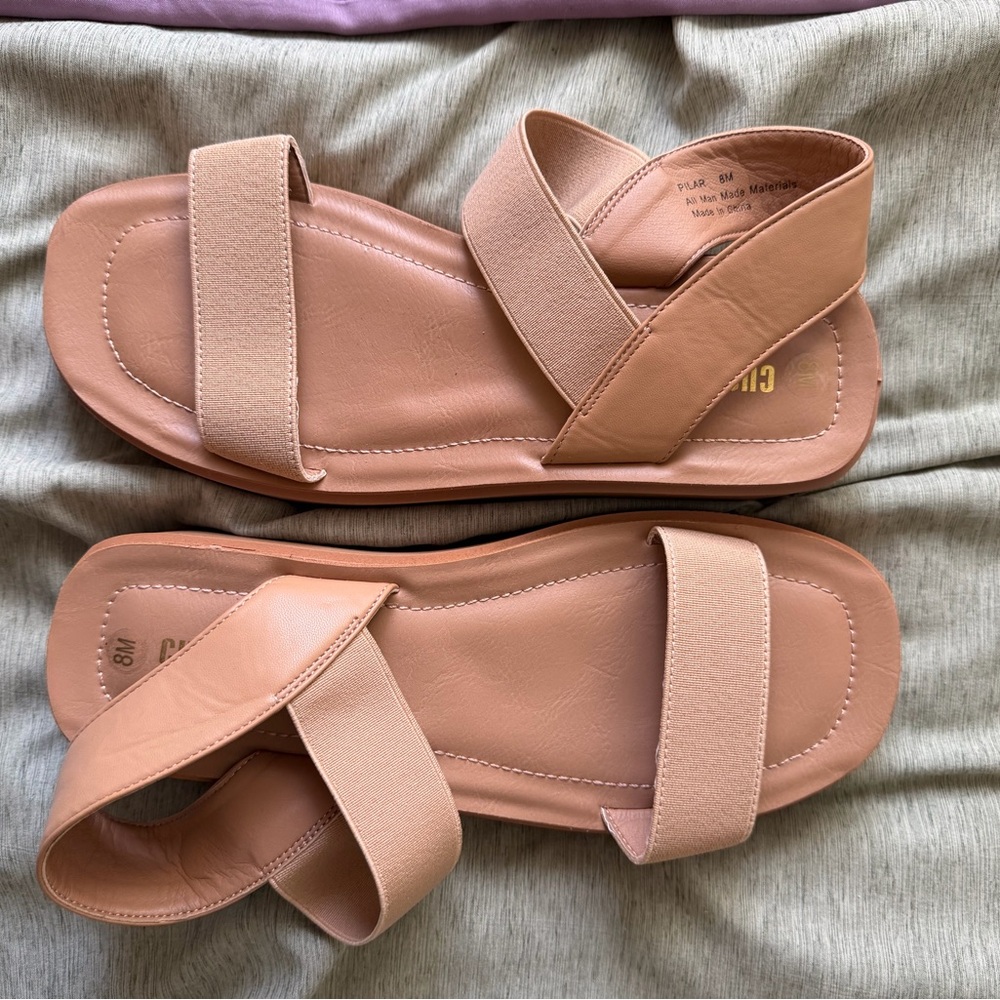 Cushionaire Nude Platform Sandals